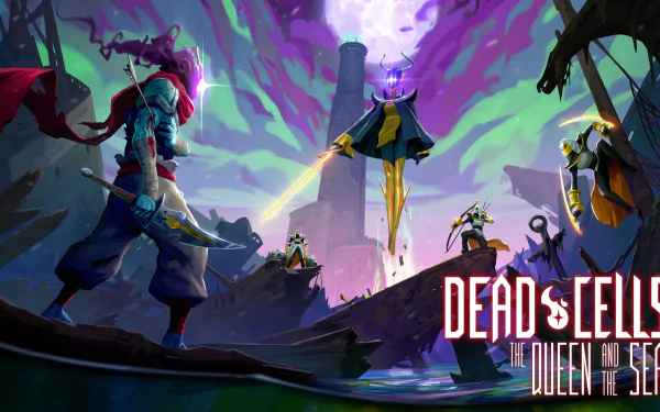 HD wallpaper of Dead Cells game featuring dynamic artwork with a character wielding a sword in a vibrant, mystical setting.