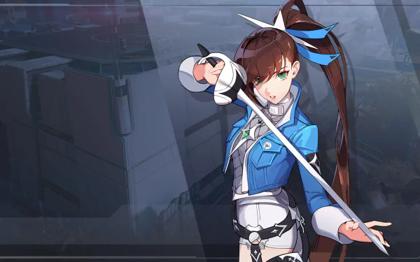 Eternal Return HD desktop wallpaper featuring a female character with a sword.