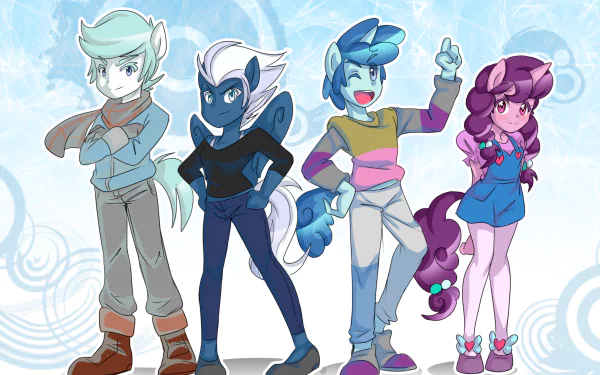 humanized Sugar Belle (My Little Pony) Party Favor (My Little Pony) Night Glider (My Little Pony) Double Diamond (My Little Pony) TV Show My Little Pony: Friendship Is Magic HD Desktop Wallpaper | Background Image