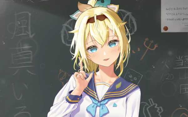 school uniform hololive Kazama Iroha Anime Virtual Youtuber HD Desktop Wallpaper | Background Image