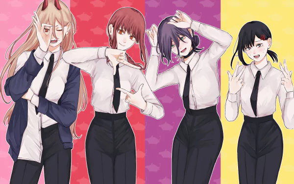 Kobeni Higashiyama Reze (Chainsaw Man) Power (Chainsaw Man) Makima (Chainsaw Man) Anime Chainsaw Man HD Desktop Wallpaper | Background Image