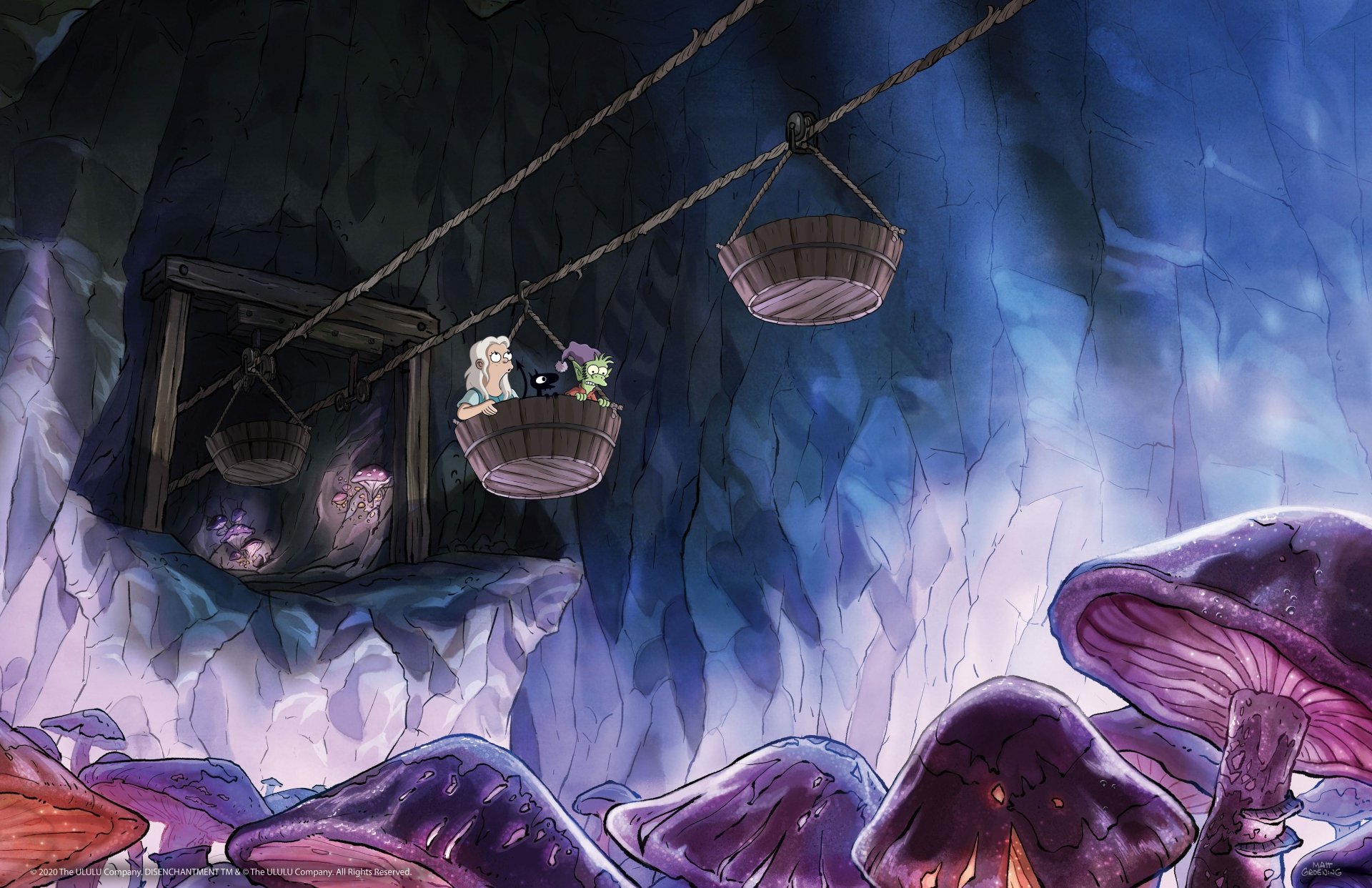 Download Luci (Disenchantment) Elfo (Disenchantment) Bean (Disenchantment) TV Show Disenchantment 4k Ultra HD Wallpaper