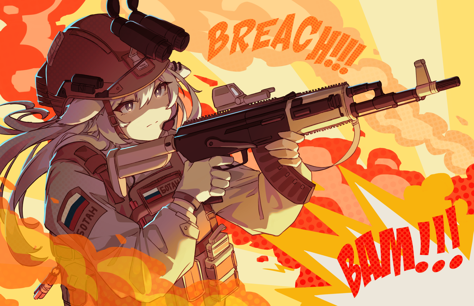 Download Gun Shishiro Botan Hololive Anime Virtual Youtuber 4k Ultra HD Wallpaper by JLT4n
