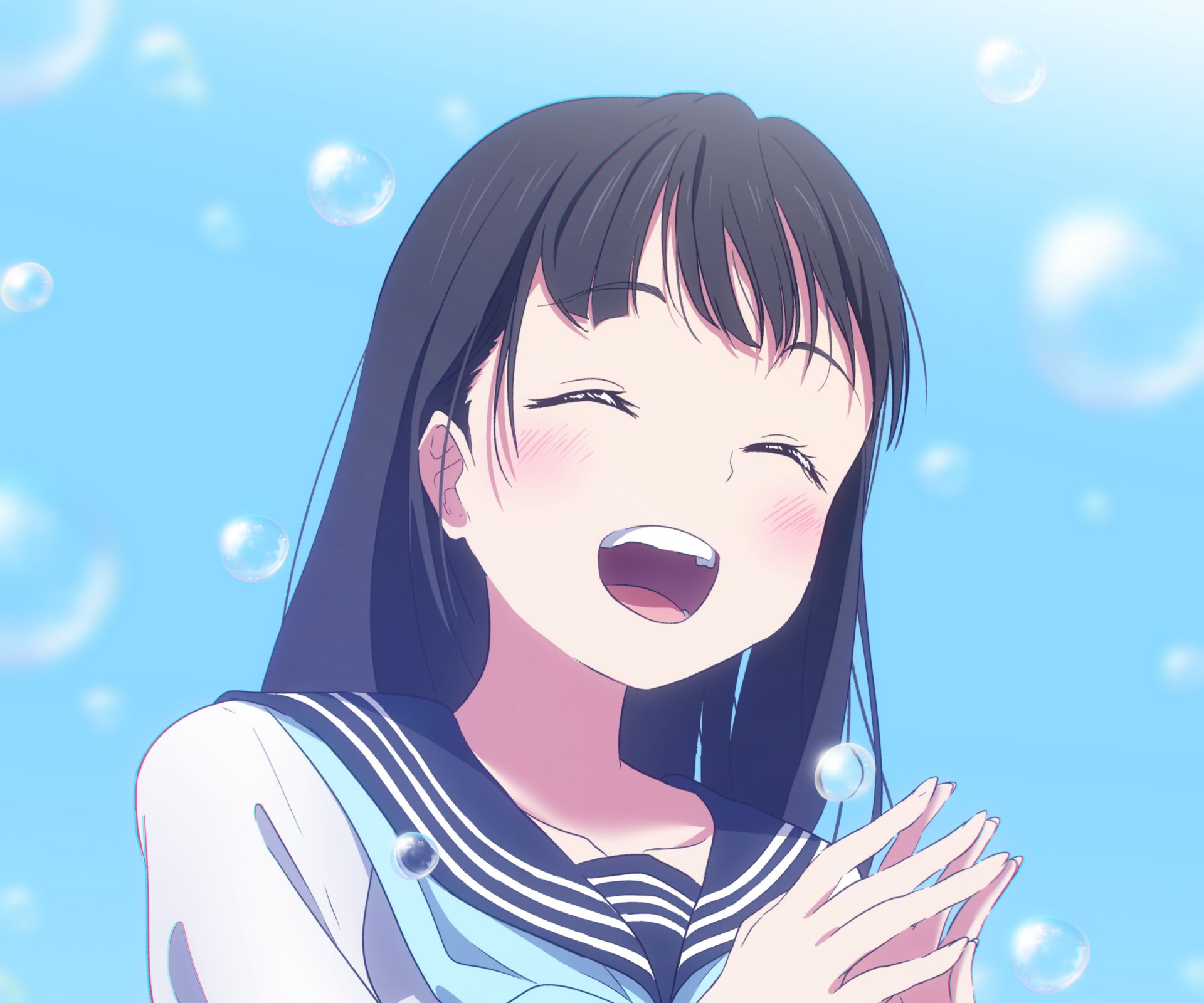 Download Komichi Akebi Anime Akebi's Sailor Uniform 4k Ultra HD Wallpaper by 黒猫ユウ/9D