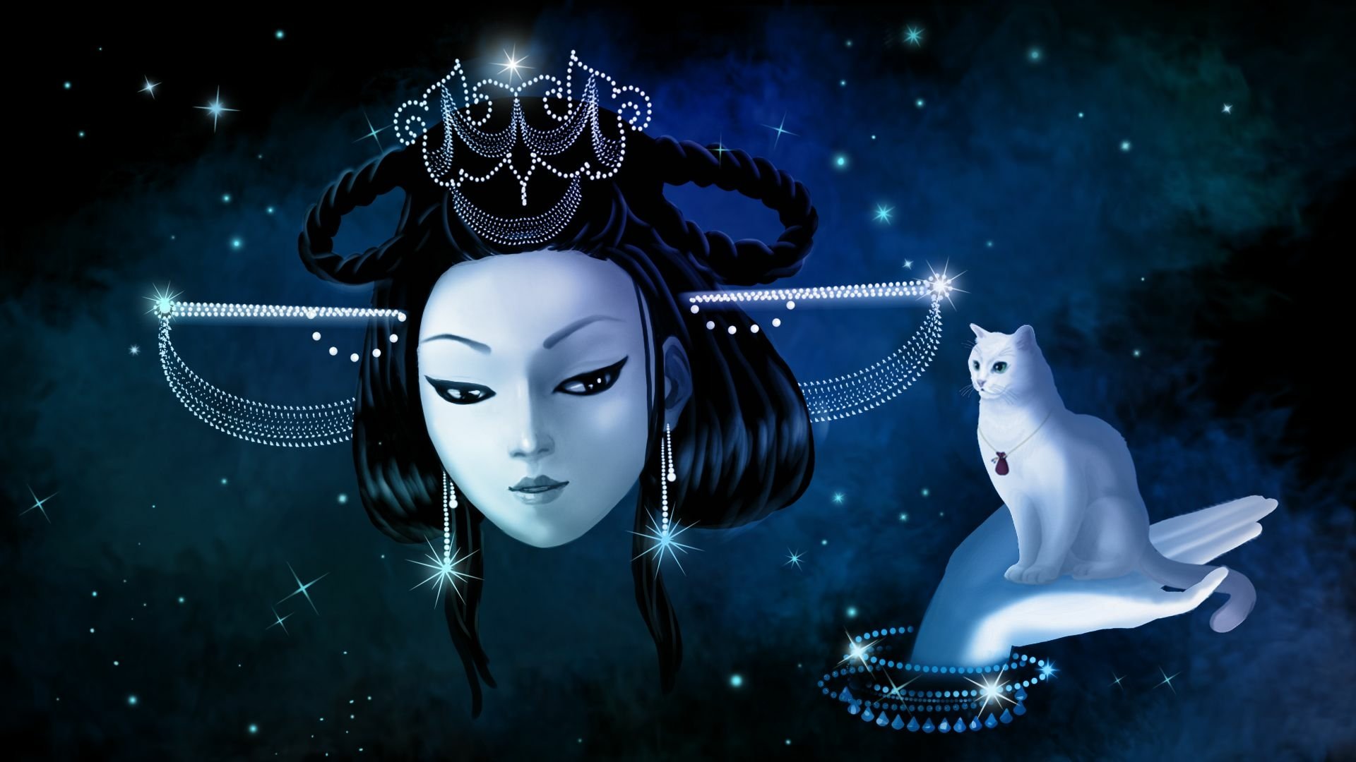 Download Video Game Cat And Ghostly Road HD Wallpaper