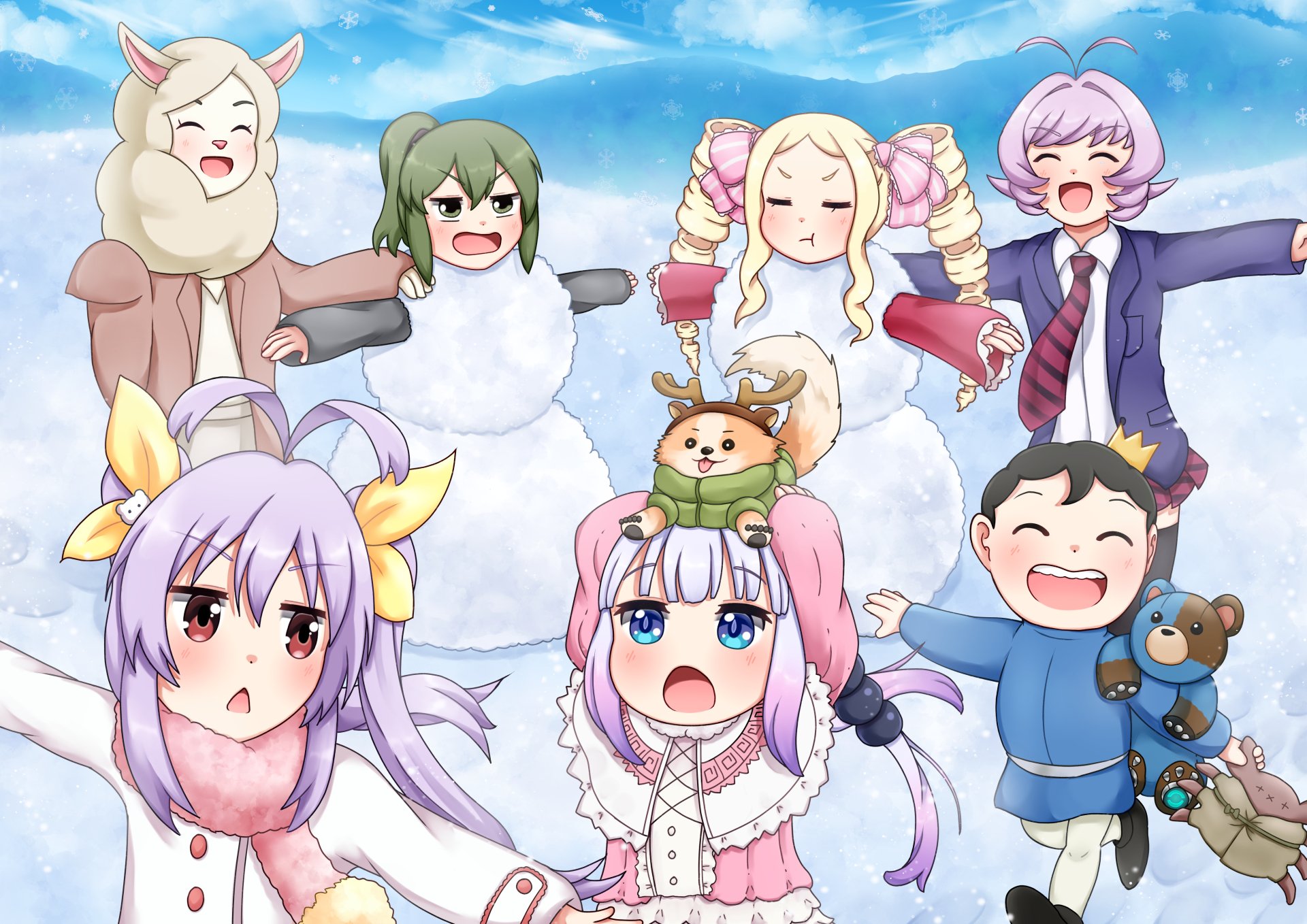 Download Beatrice (Re:ZERO) Futaba Igarashi Bojji (Ranking Of Kings) Kanna Kamui Renge Miyauchi Anime Crossover 4k Ultra HD Wallpaper