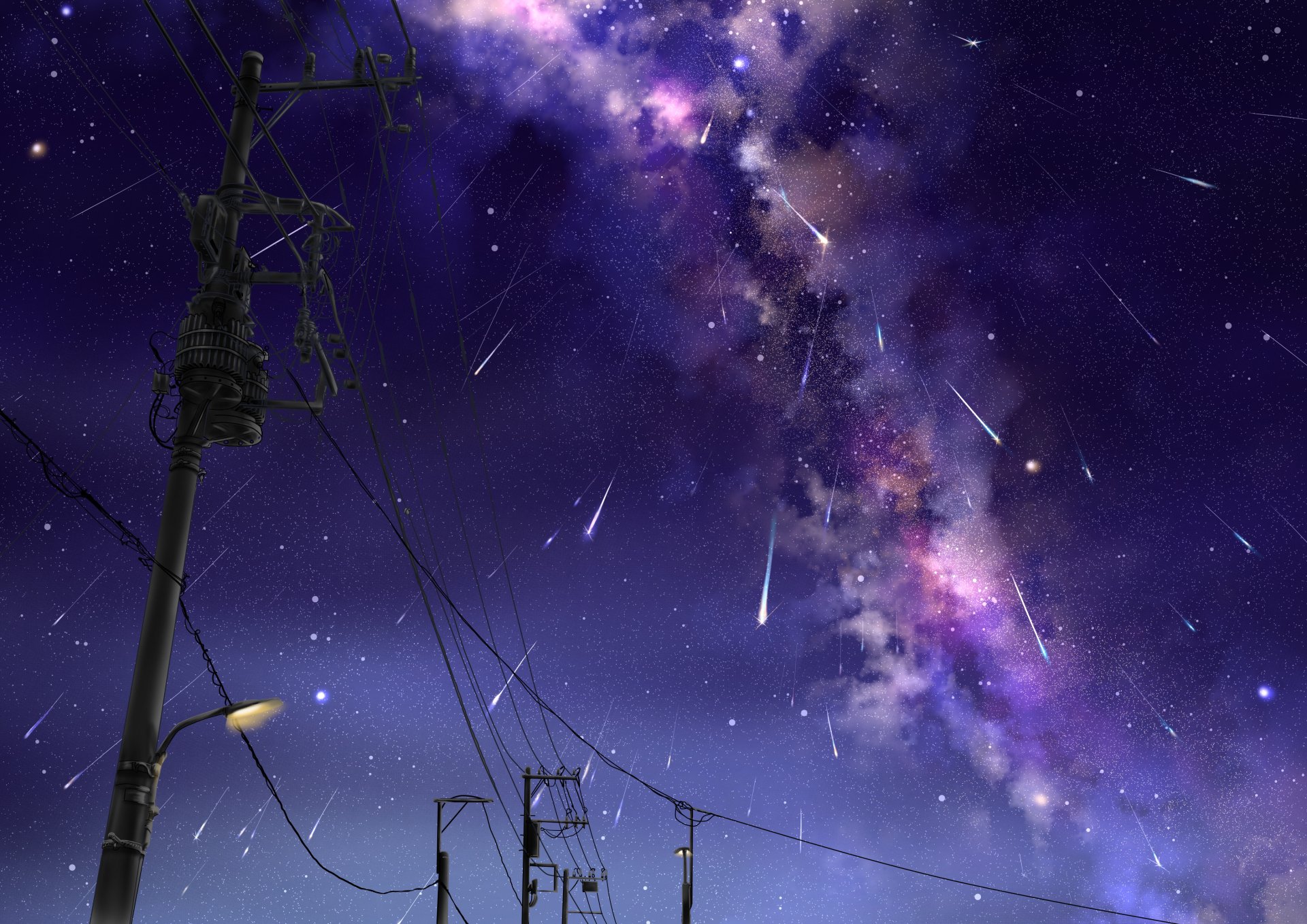 Download Shooting Star Starry Sky Night Anime Sky Anime Night Sky Anime ...