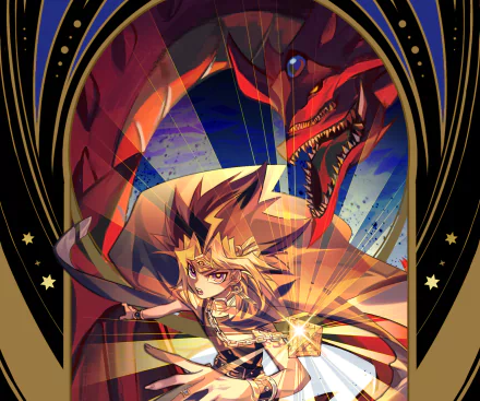 Yami Yugi Anime Yu-Gi-Oh! Slifer the Sky Dragon HD Desktop Wallpaper | Background Image