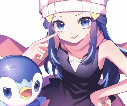 Piplup (Pokémon) Dawn (Pokémon) video game Pokémon: Diamond and Pearl HD Desktop Wallpaper | Background Image