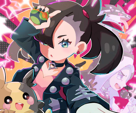 Morpeko (Pokémon) Marnie (Pokémon) video game Pokémon: Sword and Shield HD Desktop Wallpaper | Background Image