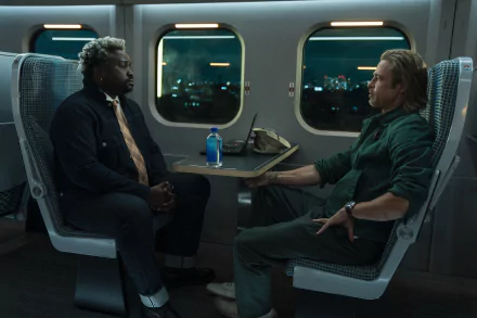 Brad Pitt Brian Tyree Henry movie bullet train HD Desktop Wallpaper | Background Image