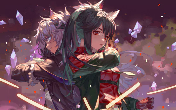 Texas (Arknights) Lappland (Arknights) video game Arknights HD Desktop Wallpaper | Background Image