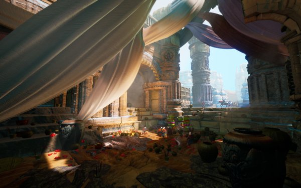 Fantasy City Arabian Courtyard HD Wallpaper | Background Image