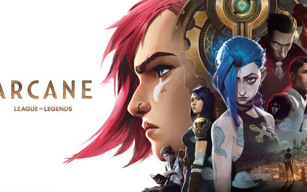 Mel Medarda Silco (League Of Legends) Jayce (League of Legends) VI (League Of Legends) Jinx (League Of Legends) TV Show Arcane HD Desktop Wallpaper | Background Image