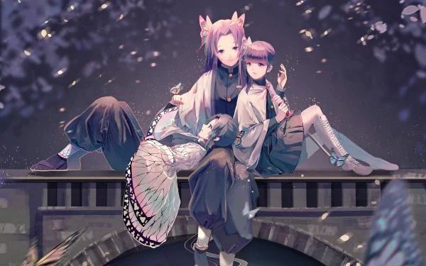 Kanao Tsuyuri Shinobu Kochou Kanae Kocho Anime Demon Slayer: Kimetsu no Yaiba HD Desktop Wallpaper | Background Image