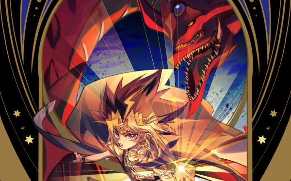Yami Yugi Anime Yu-Gi-Oh! Slifer the Sky Dragon HD Desktop Wallpaper | Background Image