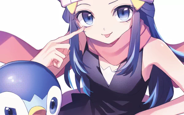 Piplup (Pokémon) Dawn (Pokémon) video game Pokémon: Diamond and Pearl HD Desktop Wallpaper | Background Image