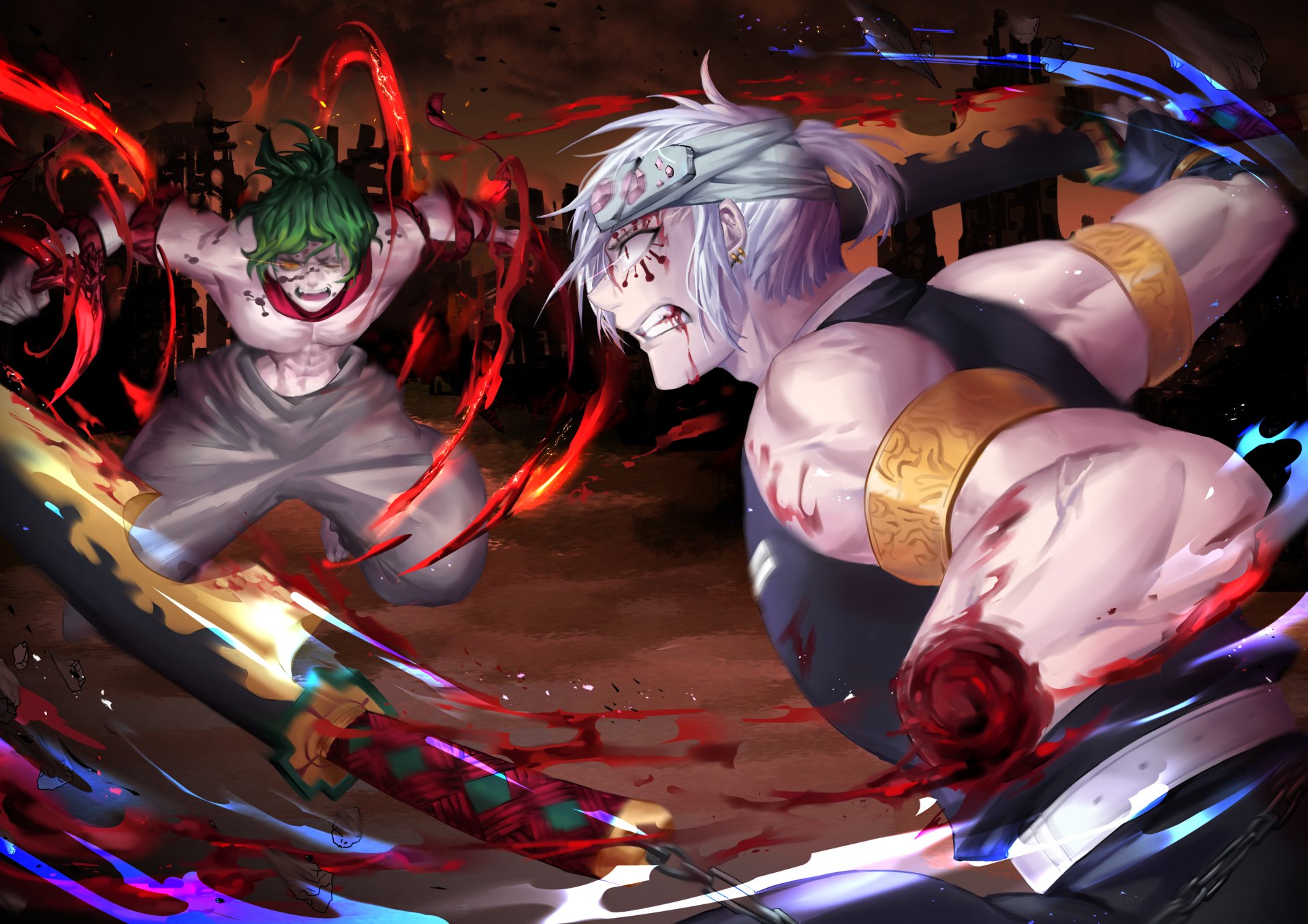 Download Gyutaro (Demon Slayer) Tengen Uzui Anime Demon Slayer: Kimetsu No Yaiba HD Wallpaper by Squid