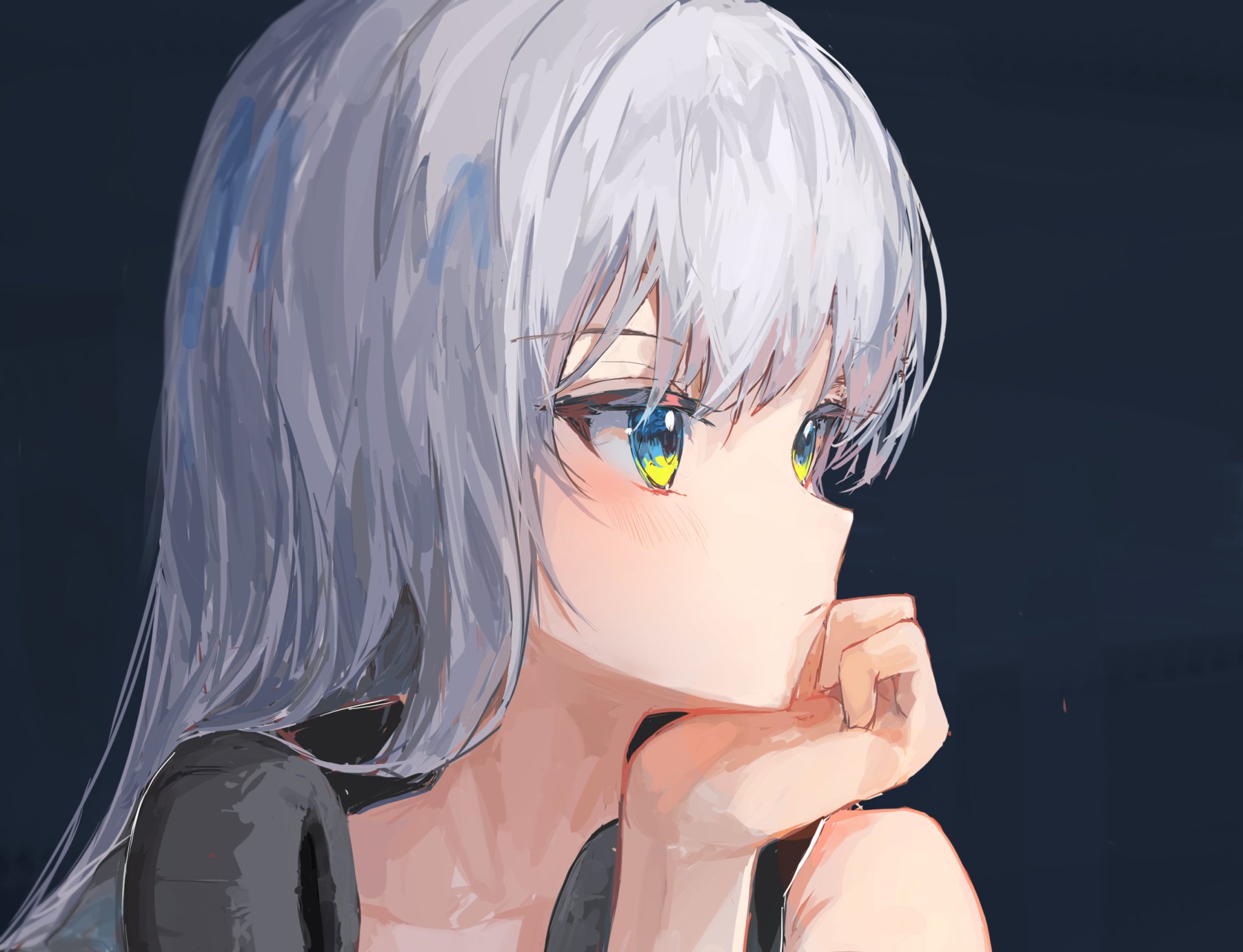 Download Blue Eyes Grey Hair Anime Girl Anime Girl HD Wallpaper