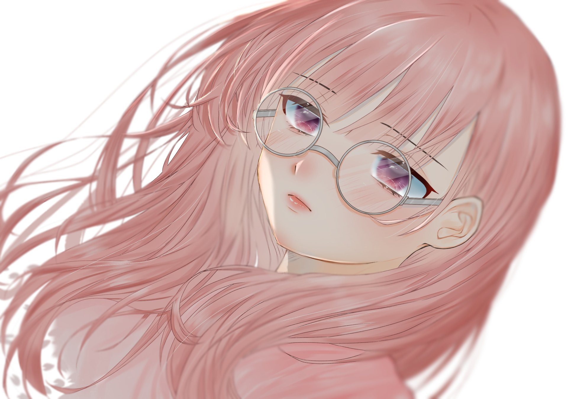 Download Glasses Pink Hair Anime Girl Anime Girl HD Wallpaper by 日向夏