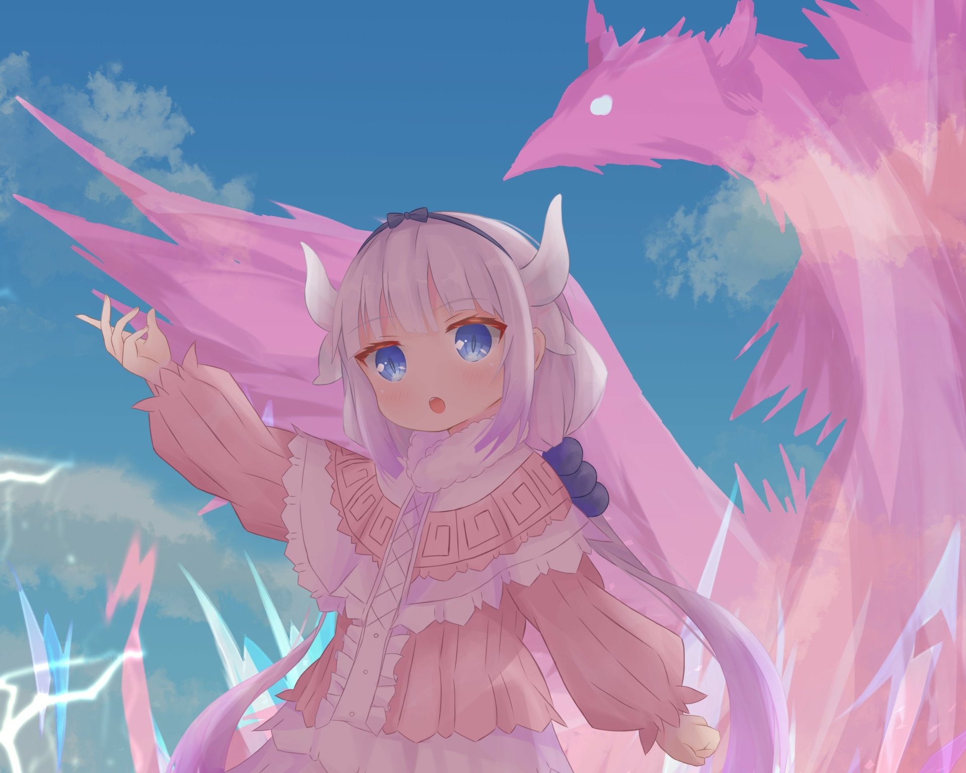 Download Kanna Kamui Anime Miss Kobayashi's Dragon Maid HD Wallpaper by ちのすけ