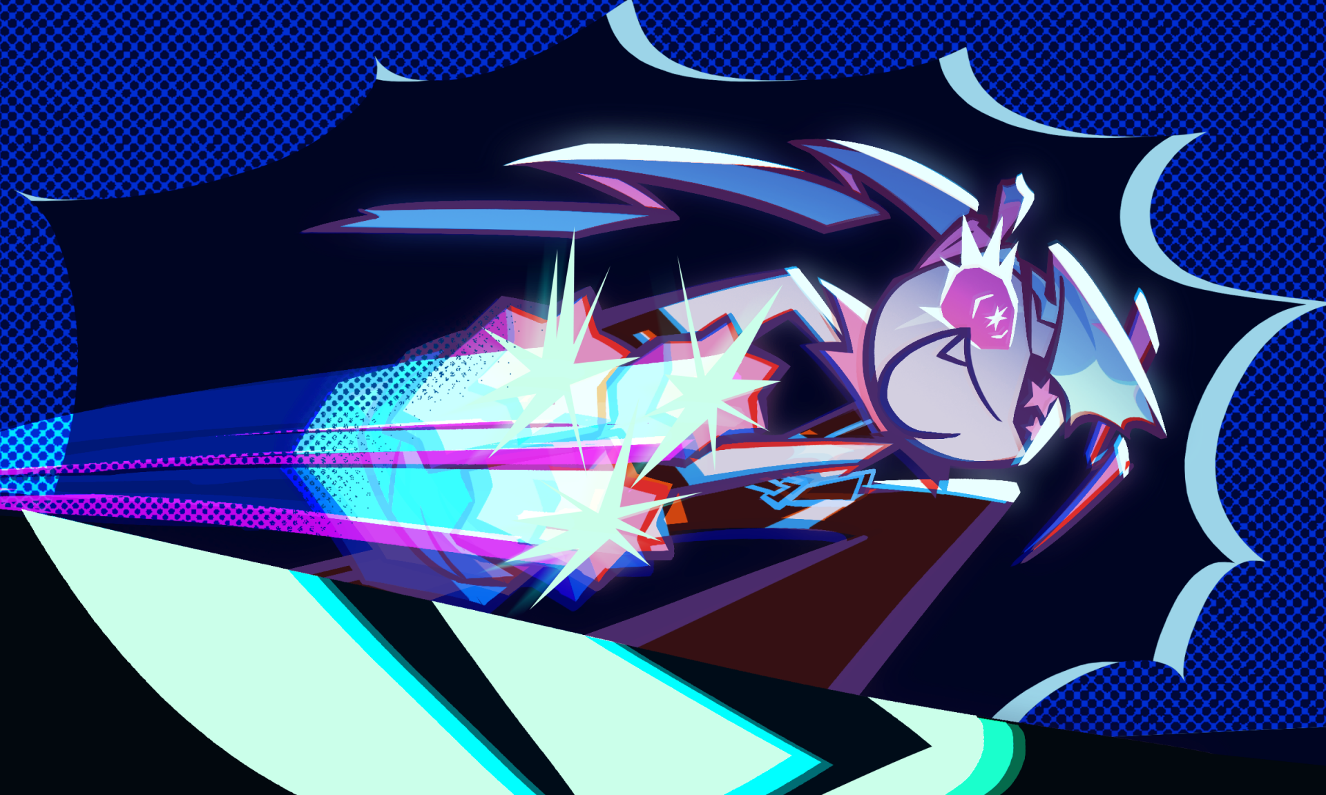 HD PC desktop wallpaper featuring Twizzly Gummy Cookie from the video game COOKIE RUN: KINGDOM in vibrant action pose with dynamic lighting effects.