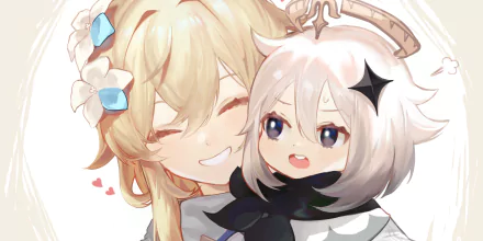 Paimon (Genshin Impact) Lumine (Genshin Impact) video game Genshin Impact HD Desktop Wallpaper | Background Image