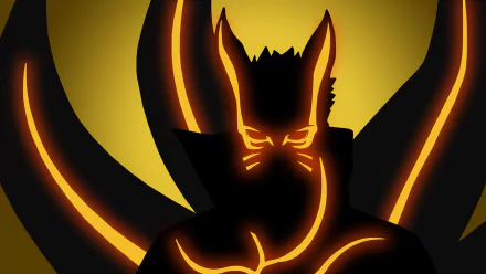 Naruto Uzumaki in Baryon Mode glows with fiery orange energy against a dark background, captured in a 4K Ultra HD anime-style Boruto desktop wallpaper.