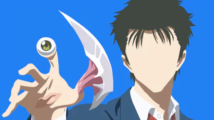 minimalist Shinichi Izumi Anime Parasyte -the maxim- minimalist anime HD Desktop Wallpaper | Background Image