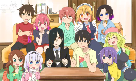 Makoto Takiya Fafnir (Miss Kobayashi's Dragon Maid) Ilulu (Miss Kobayashi's Dragon Maid) Kobayashi (Miss Kobayashi's Dragon Maid) Tohru (Miss Kobayashi's Dragon Maid) Anime Miss Kobayashi's Dragon Maid HD Desktop Wallpaper | Background Image