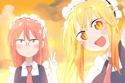 Kobayashi (Miss Kobayashi's Dragon Maid) Tohru (Miss Kobayashi's Dragon Maid) Anime Miss Kobayashi's Dragon Maid HD Desktop Wallpaper | Background Image