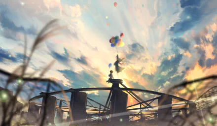 Anime sunset anime sunset HD Desktop Wallpaper | Background Image