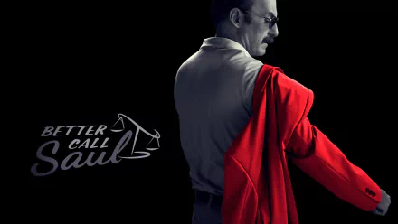 4K Ultra HD desktop wallpaper featuring a dark background with a side profile of a man in sunglasses and the Better Call Saul TV show logo.