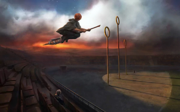  Ron Tries the Firebolt by Atomhawk