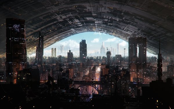 Science-Fiction Großstadt Futuristisch HD Wallpaper | Hintergrund