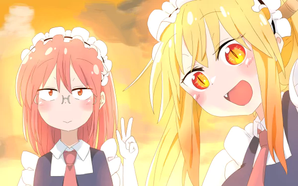 Kobayashi (Miss Kobayashi's Dragon Maid) Tohru (Miss Kobayashi's Dragon Maid) Anime Miss Kobayashi's Dragon Maid HD Desktop Wallpaper | Background Image