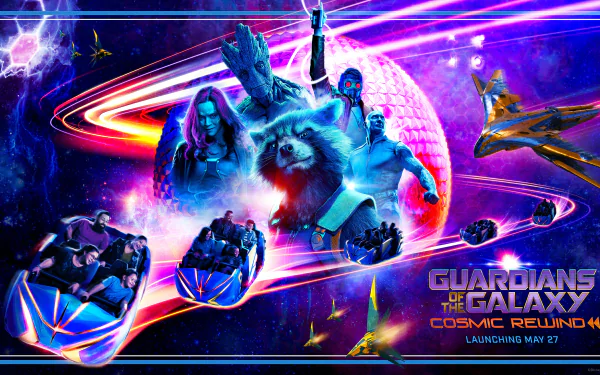  Guardians of the Galaxy: Cosmic Rewind, roller coaster attraction, Epcot, Florida