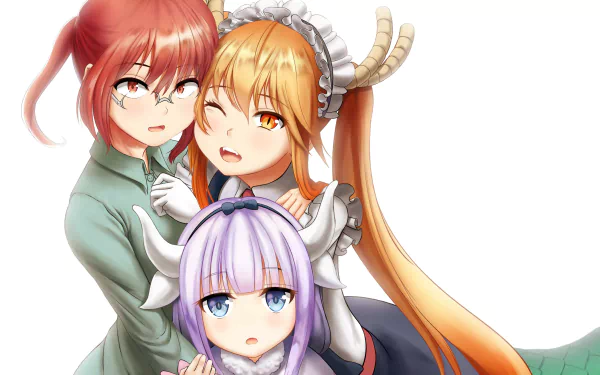 Kanna Kamui Kobayashi (Miss Kobayashi's Dragon Maid) Tohru (Miss Kobayashi's Dragon Maid) Anime Miss Kobayashi's Dragon Maid HD Desktop Wallpaper | Background Image