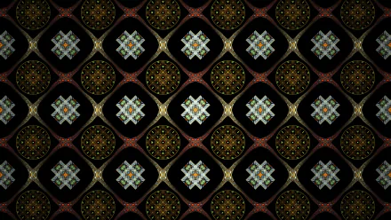 HD desktop wallpaper featuring a symmetrical pattern of ornate, interconnected diamonds on a dark background.