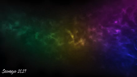 Vibrant, colorful nebula in deep space with green, yellow, purple, and blue hues, rendered in 4K Ultra HD for a striking sci-fi PC desktop wallpaper.