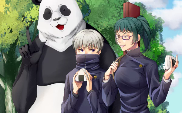 Maki Zenin Toge Inumaki Panda (Jujutsu Kaisen) Anime Jujutsu Kaisen HD Desktop Wallpaper | Background Image