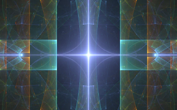 HD abstract light pattern desktop wallpaper with glowing blue cross and geometric background.