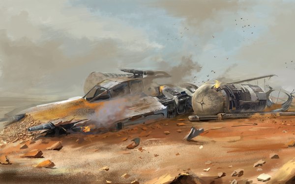 Ficção Científica Star Wars Y-wing Destroços Papel de Parede HD | Plano de Fundo
