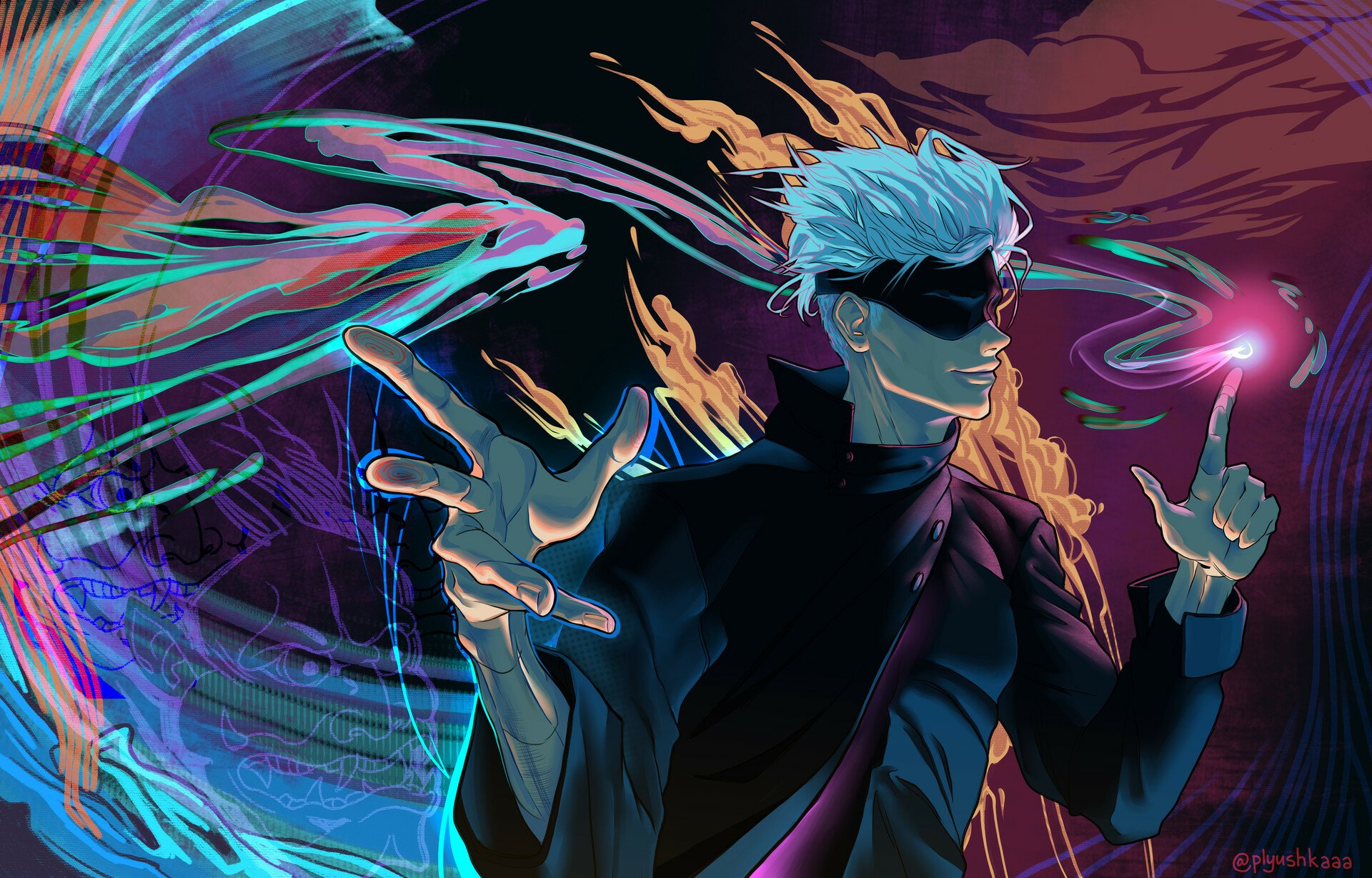 Satoru Gojo Limitless Aura Jujutsu Kaisen HD Wallpaper By 