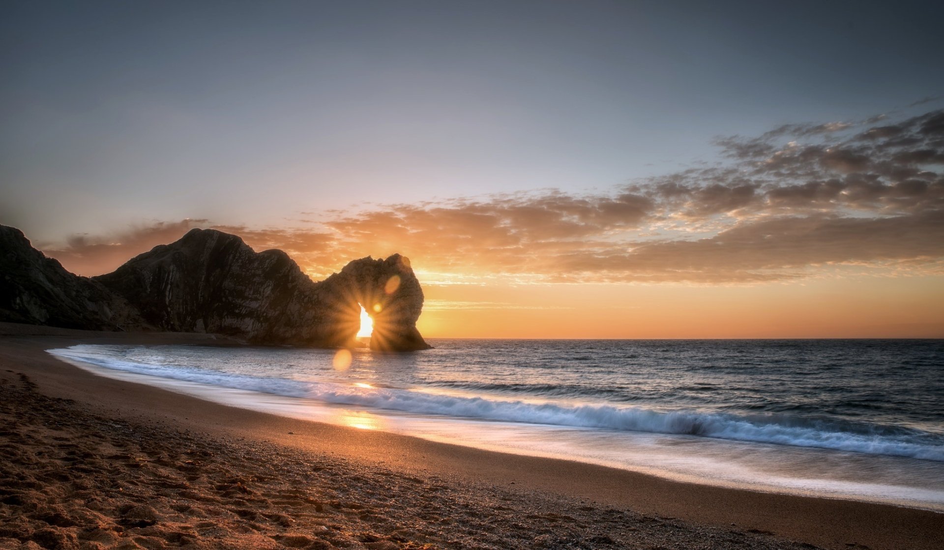 Download Arch Sunrise Nature Durdle Door HD Wallpaper