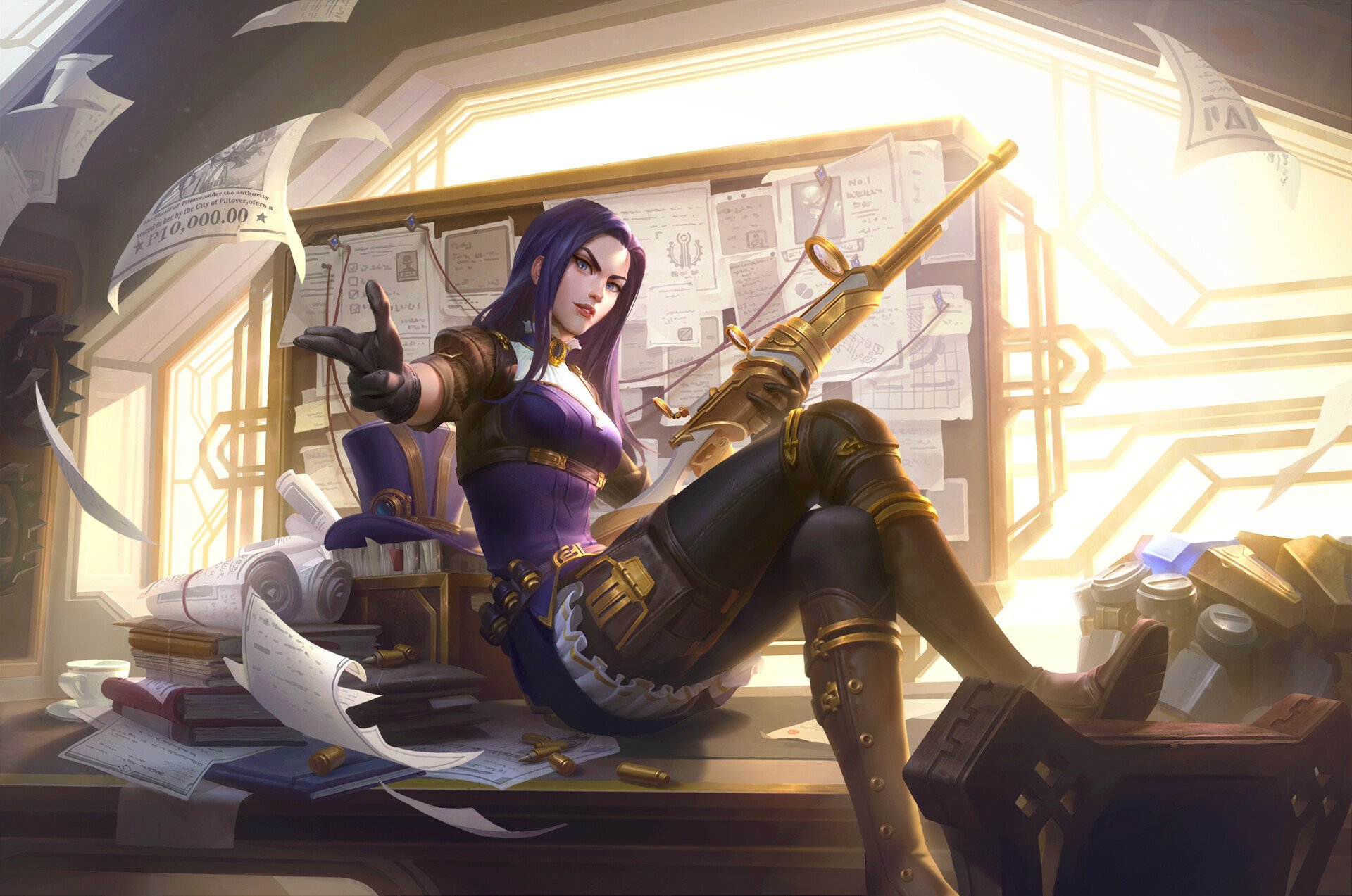 Download Caitlyn (League Of Legends) Video Game League Of Legends Piltover (League Of Legends) HD Wallpaper by Weifeng Liu