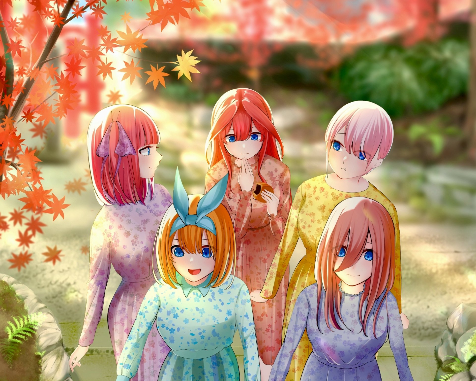 Download Itsuki Nakano Yotsuba Nakano Nino Nakano Ichika Nakano Miku Nakano Anime The Quintessential Quintuplets HD Wallpaper by りっぱう