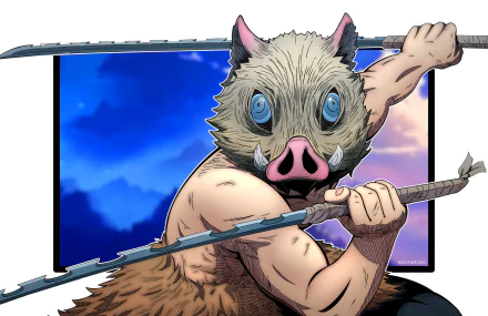 Inosuke Hashibira Anime Demon Slayer: Kimetsu no Yaiba HD Desktop Wallpaper | Background Image
