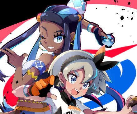 Nessa (Pokémon) Bea (Pokémon) video game Pokémon: Sword and Shield HD Desktop Wallpaper | Background Image