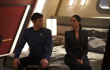 Gia Sandhu Spock Ethan Peck TV Show Star Trek: Strange New Worlds HD Desktop Wallpaper | Background Image